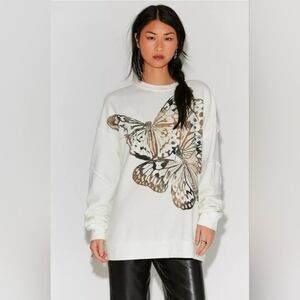 Ragabond Studio x Free People Midnight Sweatshirt Butterfly Ivory 